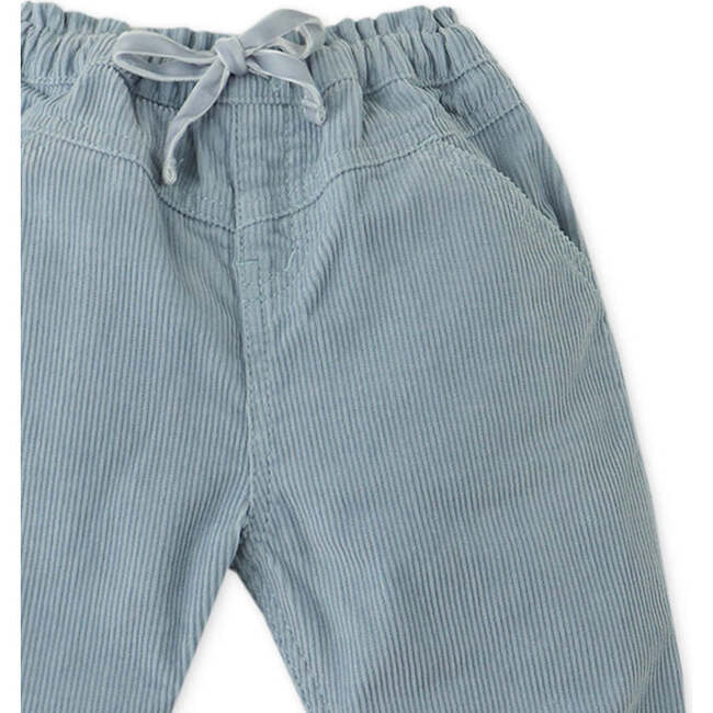 Baby Girls Front Yoke Balloon Fit Corduroy Pull-On Pants, Blue - Pants - 3