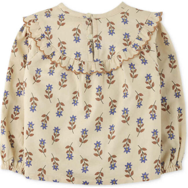 Baby Girls Floral Print Contrast Scallop Long Sleeve Blouse, Multicolors - Blouses - 2