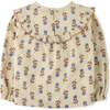 Baby Girls Floral Print Contrast Scallop Long Sleeve Blouse, Multicolors - Blouses - 2