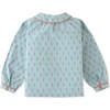 Baby Girls Dotted Tassel Collar Cotton Blouse, Blue - Blouses - 2