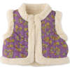 Baby Girls Faux Fur Print Combi Reversible Wadded Gilet, Purple - Vests - 1 - thumbnail