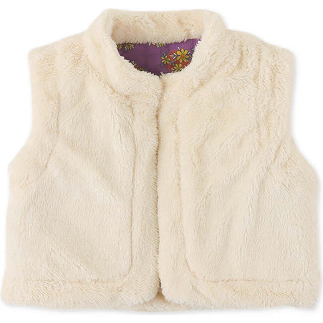 Baby Girls Faux Fur Print Combi Reversible Wadded Gilet, Purple - Vests - 2