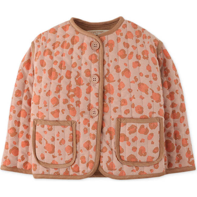 Baby Girls Animal Print Long Sleeve Quilted Pocket Jacket, Multicolors - Jackets - 1