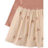 Baby Girls Bird Embroidered Envelop Neck Dress, Pink - Dresses - 4