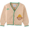 Baby Boys Wana Banana & Monkey Intarsia Cardigan, Beige - Cardigans - 1 - thumbnail