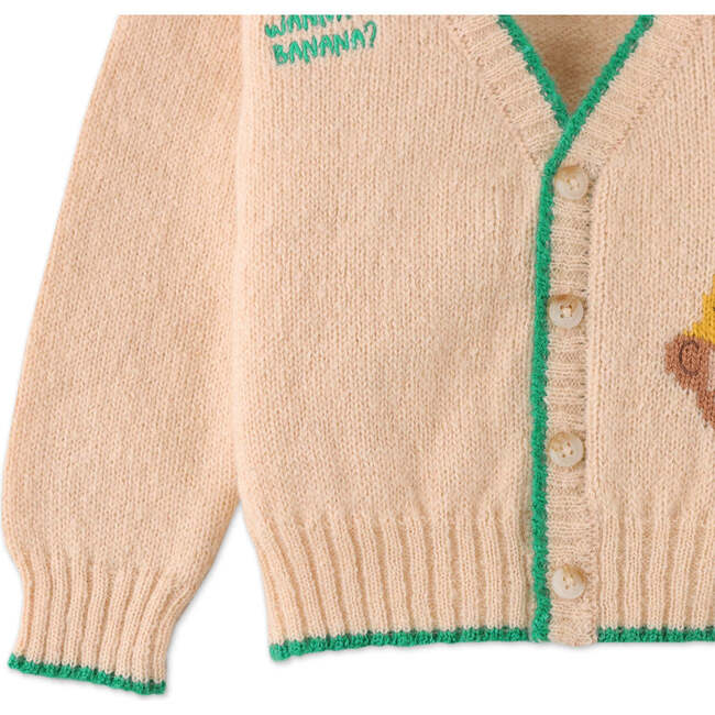 Baby Boys Wana Banana & Monkey Intarsia Cardigan, Beige - Cardigans - 4