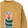 Baby Boys Tiger Intarsia Print Pullover Sweater, Yellow - Sweaters - 3