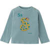 Baby Boys S For Snake Print Ribbed Long Sleeve T-Shirt, Green - Shirts - 1 - thumbnail