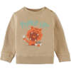 Baby Boys Power Up ! Print Jersey Fleece Pullover, Beige - Sweaters - 1 - thumbnail