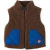 Baby Boys Reversible Sleeveless Sherpa Gilet, Brown - Vests - 1 - thumbnail