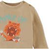 Baby Boys Power Up ! Print Jersey Fleece Pullover, Beige - Sweaters - 3