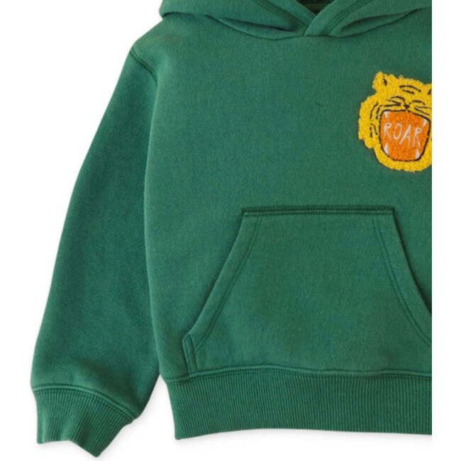 Baby Boys Roar Tiger Chenille Applique Fleece Hood Pullover, Green - Sweaters - 4