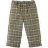 Baby Boys Plaid Elastic Waist Button Pants, Green - Pants - 1 - thumbnail