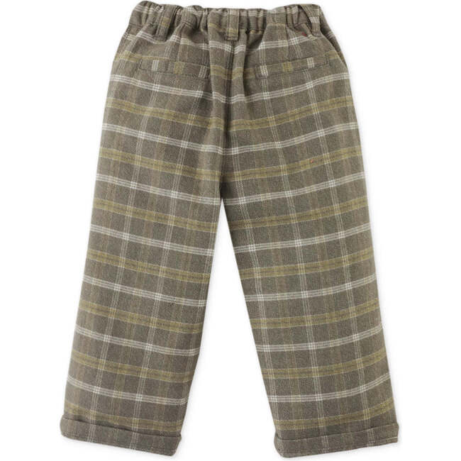 Baby Boys Plaid Elastic Waist Button Pants, Green - Pants - 2