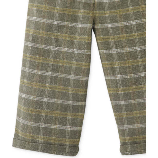 Baby Boys Plaid Elastic Waist Button Pants, Green - Pants - 4