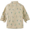 Baby Boys Monkey Print Long Sleeve Soft Twill Shirt, Beige - Shirts - 2