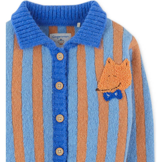 Baby Boys Knit Fox Chenille Applique Retro Striped Cardigan, Multicolors - Cardigans - 3