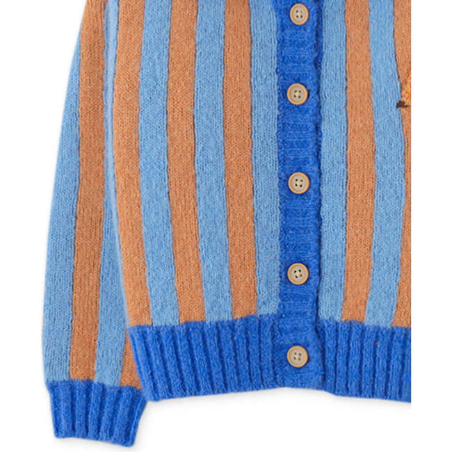 Baby Boys Knit Fox Chenille Applique Retro Striped Cardigan, Multicolors - Cardigans - 4