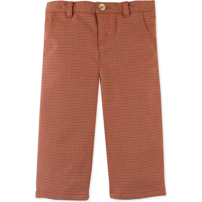 Baby Boys Houndstooth Loose Straight Fit Pants, Red - Pants - 5