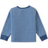 Baby Boys Fox Print Ribbed Striped Long Sleeve T-Shirt, Blue - Shirts - 2