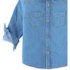 Baby Boys Hang On Banana Western Denim Shirt, Blue - Shirts - 4