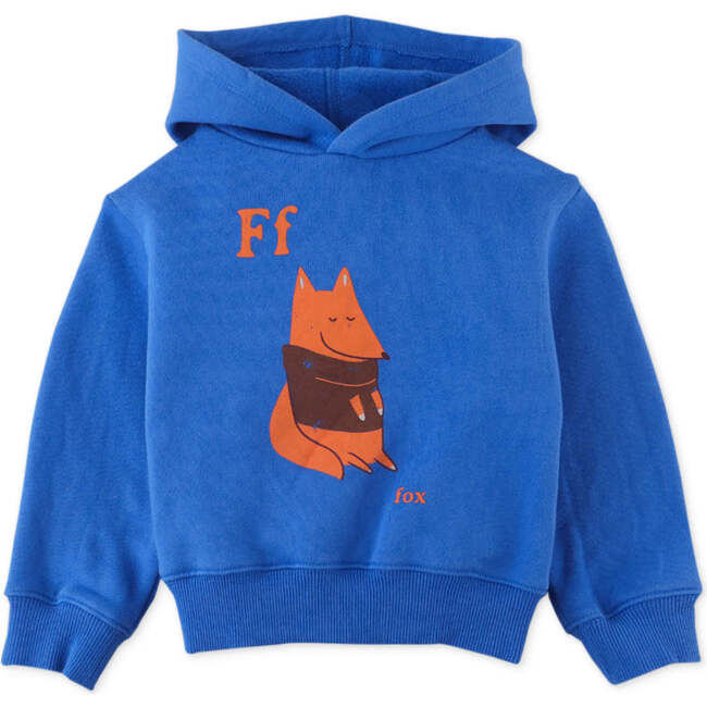 Baby Boys Fox Print Jersey Fleece Hood Pullover, Blue