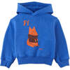 Baby Boys Fox Print Jersey Fleece Hood Pullover, Blue - Sweaters - 1 - thumbnail