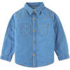 Baby Boys Hang On Banana Western Denim Shirt, Blue - Shirts - 5