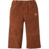 Baby Boys Fox Embroidered Corduroy Pants, Brown - Pants - 1 - thumbnail