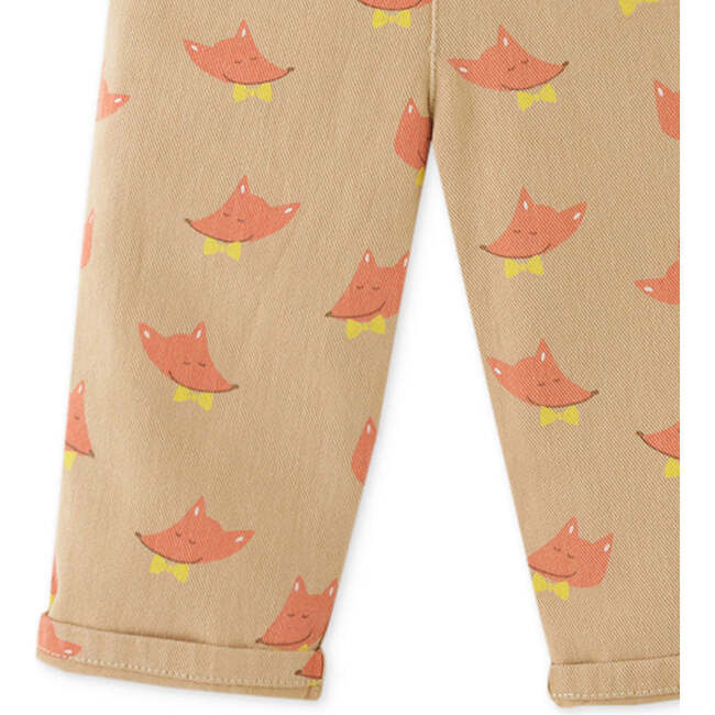 Baby Boys Fox All Over Print Twill Pants, Brown - Pants - 3