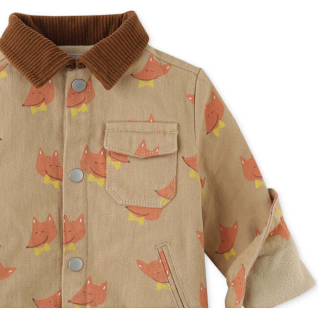 Baby Boys Fox All Over Print Twill Jacket, Brown - Jackets - 3