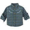 Baby Boys Checkered Embroidered Long Sleeve Western Shirt, Multicolors - Shirts - 1 - thumbnail