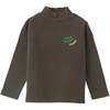 Baby Boys Banana Embroidered Mock Neck Ribbed T-Shirt, Brown - Shirts - 1 - thumbnail