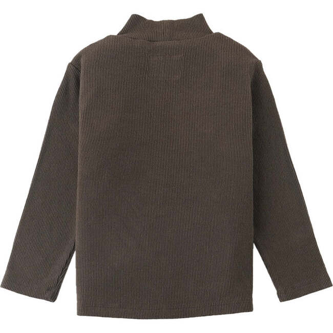 Baby Boys Banana Embroidered Mock Neck Ribbed T-Shirt, Brown - Shirts - 2