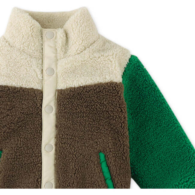 Baby Boys Color-Block Long Sleeve Sherpa Jacket, Multicolors - Jackets - 3