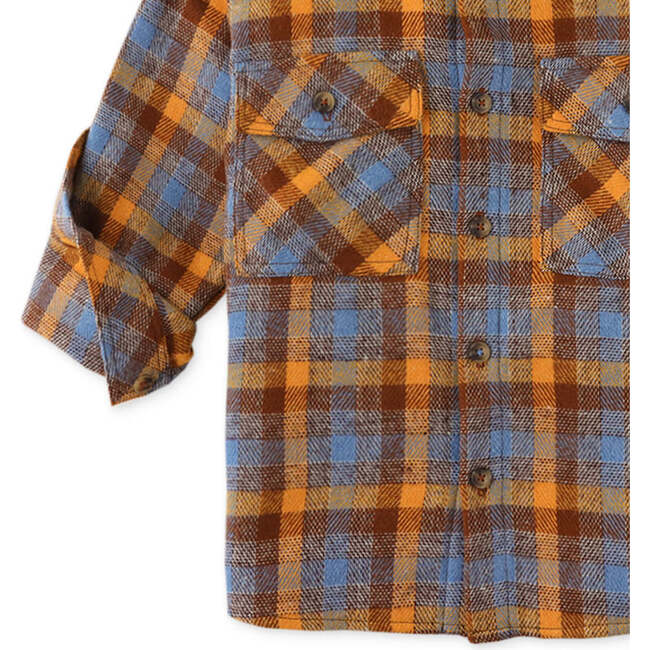 Amazing Boy Applique Plaid Long Sleeve Shirt Jacket, Multicolors - Jackets - 4