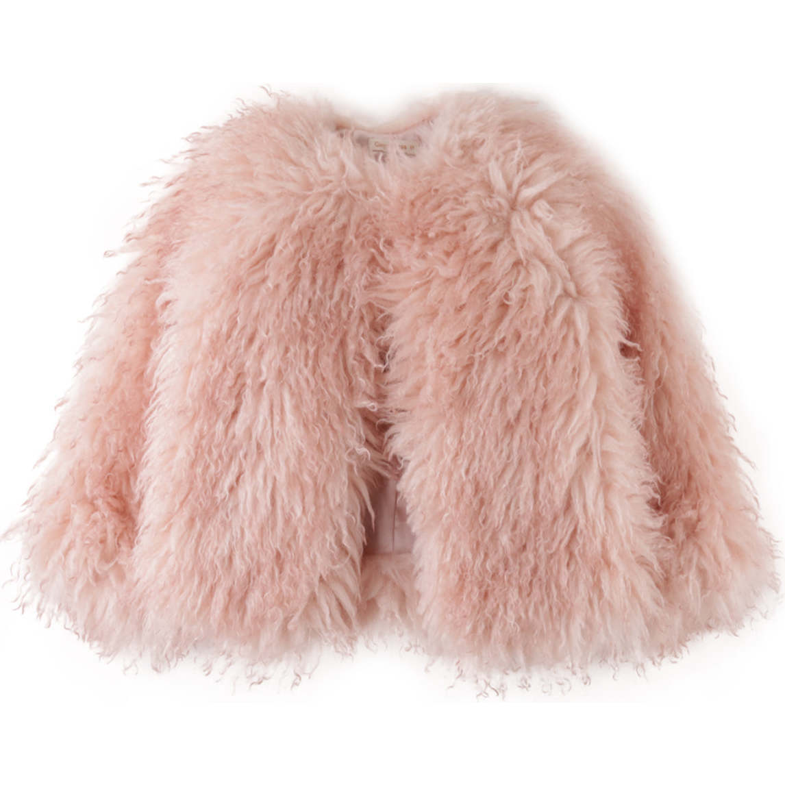（訳ありセール 格安） Sleeves Long Raglan Plush Fur Girls Coat, Gingersnaps - Pink ジャケット・アウター