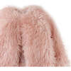 Girls Fur Plush Raglan Long Sleeves Coat, Pink - Coats - 3