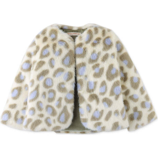 Baby Girls Animal Print Faux Fur Long Sleeve Jacket, Multicolors