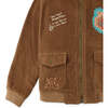 Embroidered Sherpa Collar Corduroy Jacket, Brown - Jackets - 4