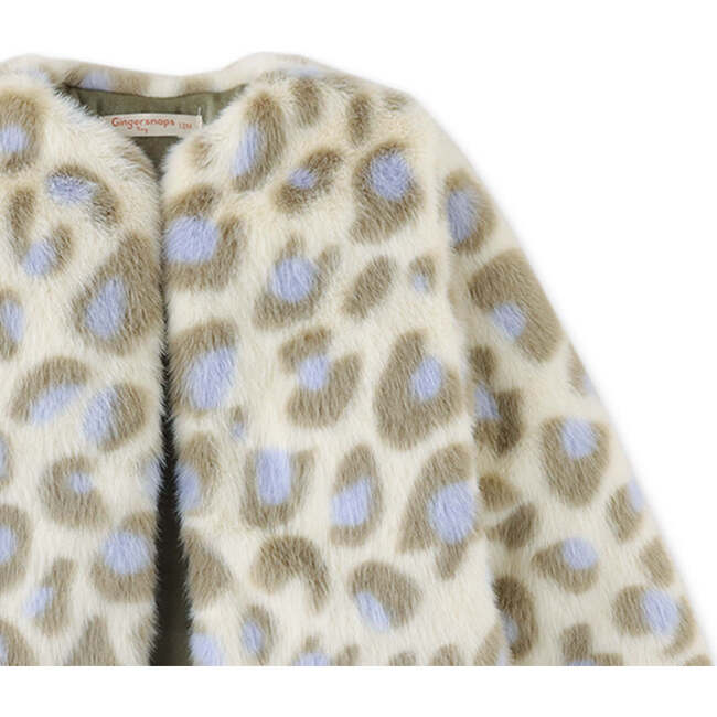 Baby Girls Animal Print Faux Fur Long Sleeve Jacket, Multicolors - Coats - 3