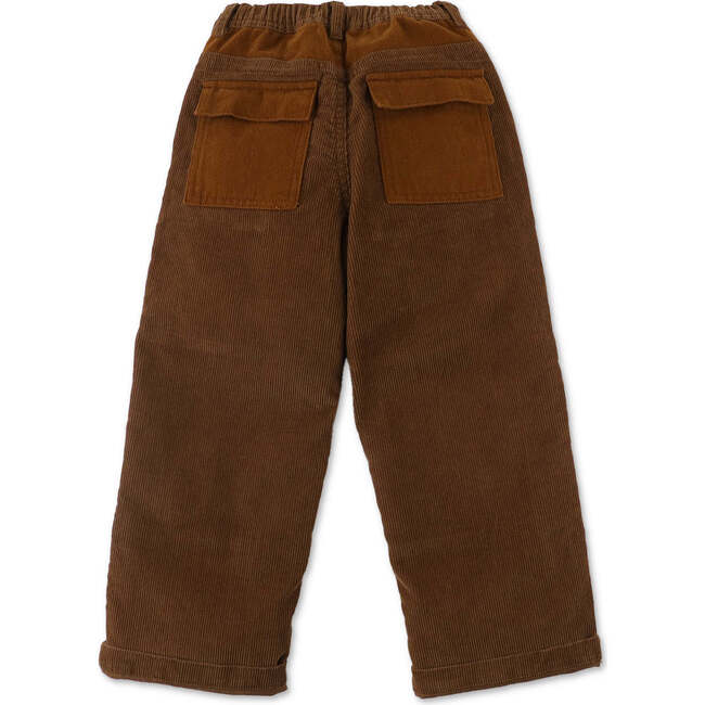 Corduroy & Twill Loose Fit Combi Pants, Brown - Pants - 2