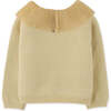 Baby Girls Knit Pleat Tulle Collar Pullover, Beige - Sweaters - 2