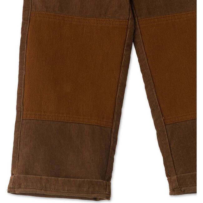 Corduroy & Twill Loose Fit Combi Pants, Brown - Pants - 4