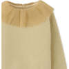 Baby Girls Knit Pleat Tulle Collar Pullover, Beige - Sweaters - 3