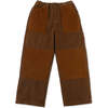 Corduroy & Twill Loose Fit Combi Pants, Brown - Pants - 5