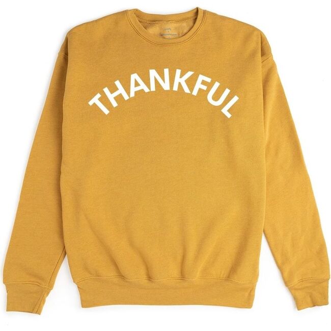 Thankful Thanksgiving Adult Sweatshirt, Mustard