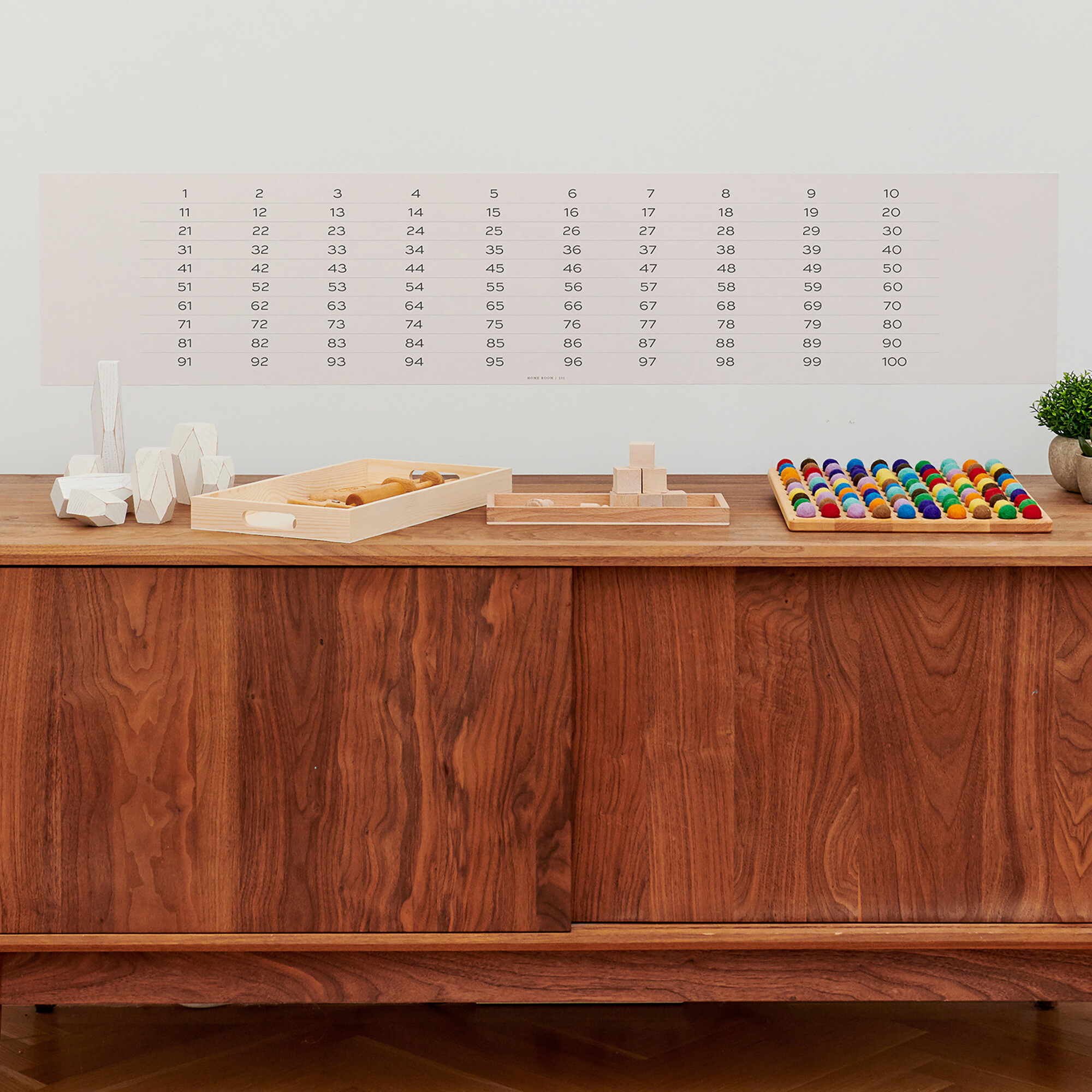 Decal: Numbers 1-100 Wall Sticker, Natural - Wall Décor - 1