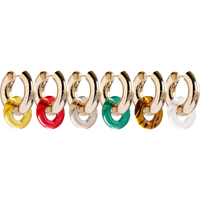 Women's Mila 6-Replaceable Glass Charm Hoop Earrings, Fruit Loops - Earrings - 1