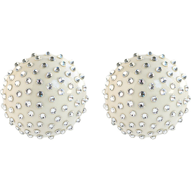 Women's Gaia Rhinestone-Spotted Earrings, Silver Sands